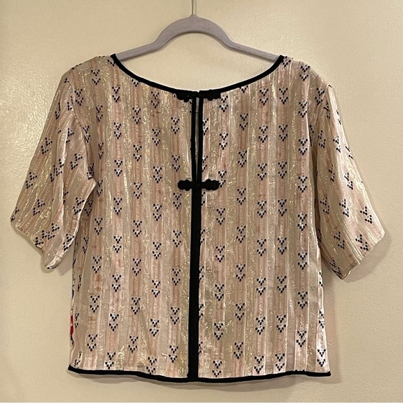 MOULINETTE SOEURS x ANTHROPOLOGIE NWOT High Peasant Posey Top in Red Rouge Motif - Picture 5 of 8